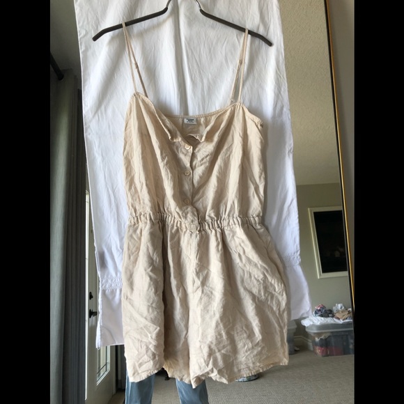 aritzia sunday best beige/tan romper - Picture 1 of 3